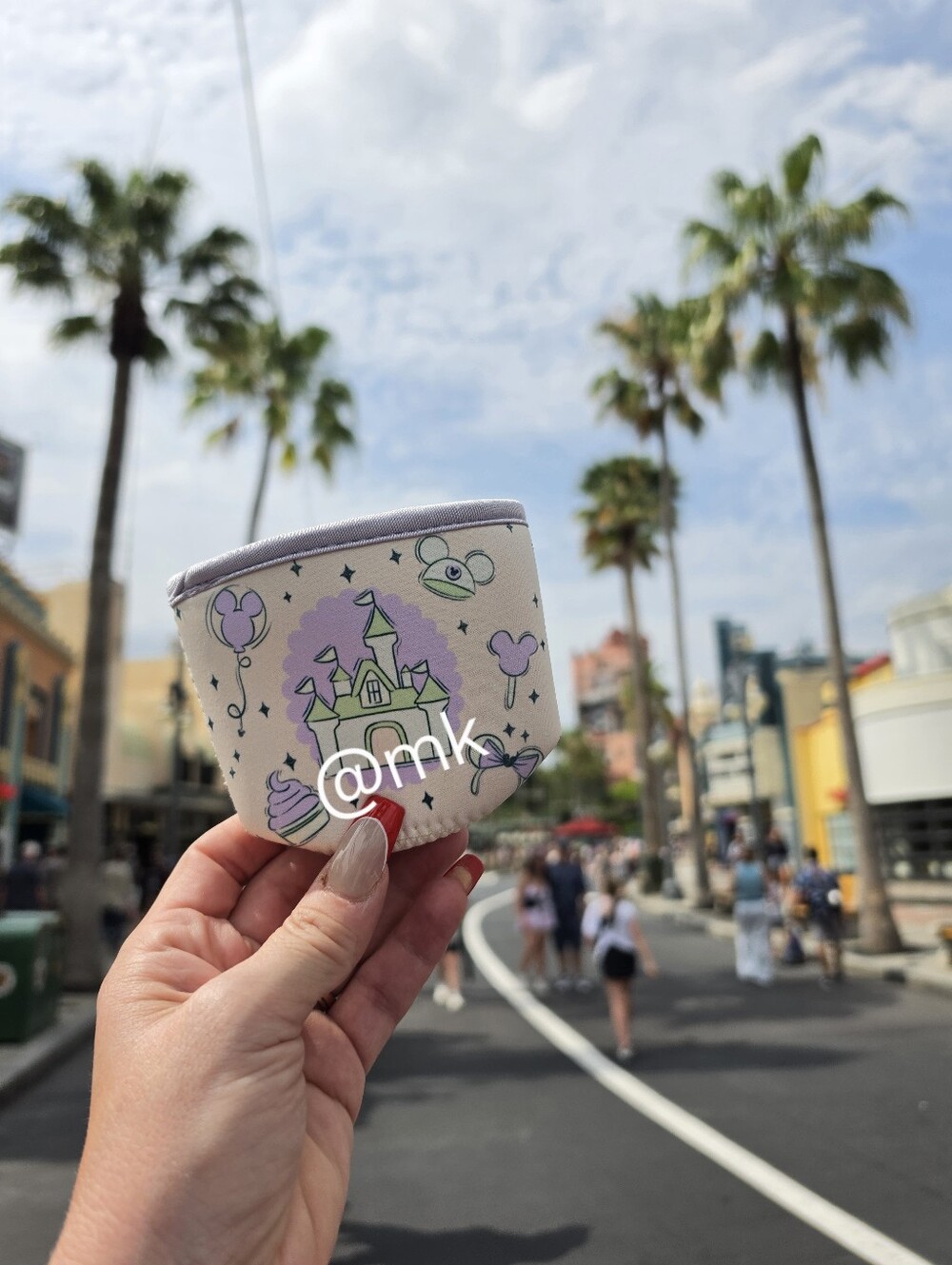NEW Disney Parks 2026 Starbucks Summertime Castle Mickey Fabric Cup Sleeve 16 oz
